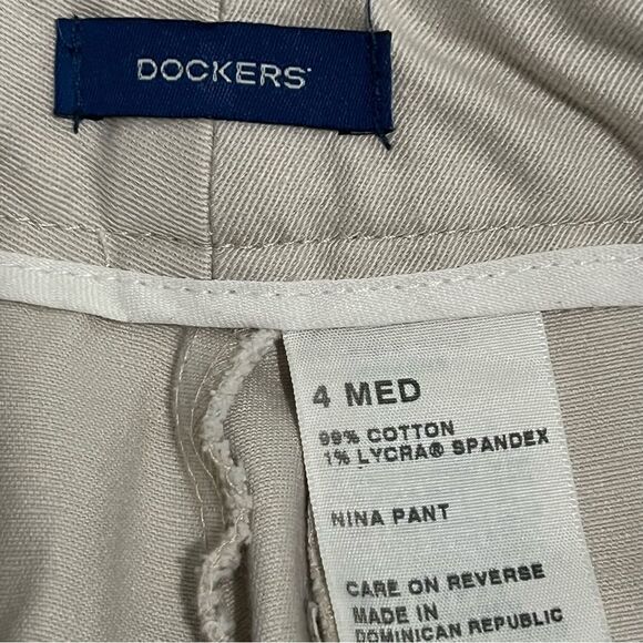 Dockers Women Nina Tan Pants Classic Fit Wrinkle Free Basic Kkakis Pant Sz 4 - Picture 6 of 7